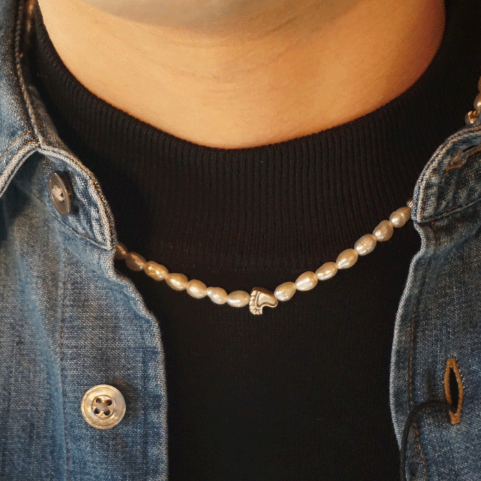 chimi heart pearl necklace